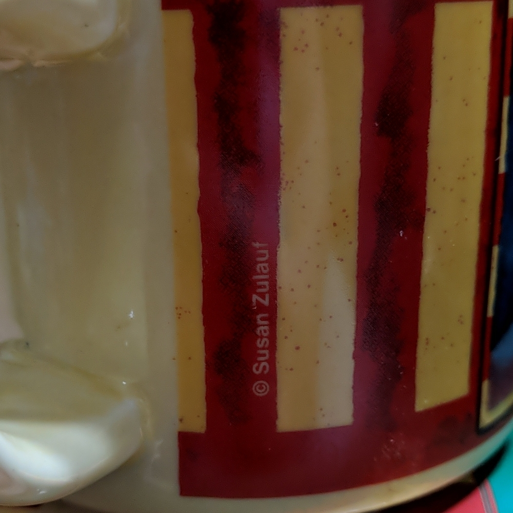 Folk Santa Ceramic Mugs - Set of 2 - Picture 3 of 5